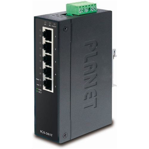 коммутатор/ PLANET IP30 Slim type 5-Port Industrial Gigabit Ethernet Switch (-40 to 75 degree C)