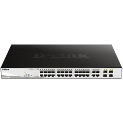 Коммутатор D-Link DGS-1210-28MP DGS-1210-28MP/F 24x1Гбит/с 4xКомбо(1000BASE-T/SFP) 24PoE+ 370W настраиваемый