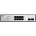 Unmanaged Switch 8x1000Base-T PoE, 2x1000Base-X SFP, PoE Budget 120W, 19