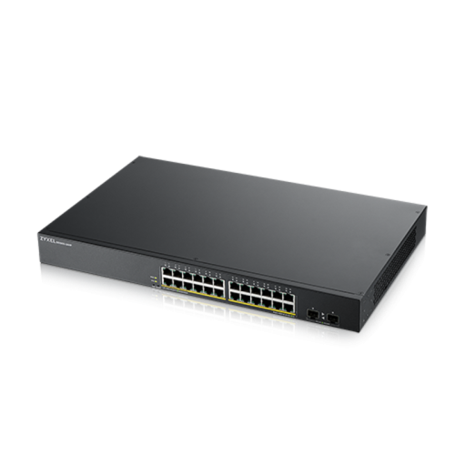 Коммутатор/ ZYXEL GS1900-24HPv2, Smart L2 PoE + switch rack 19 