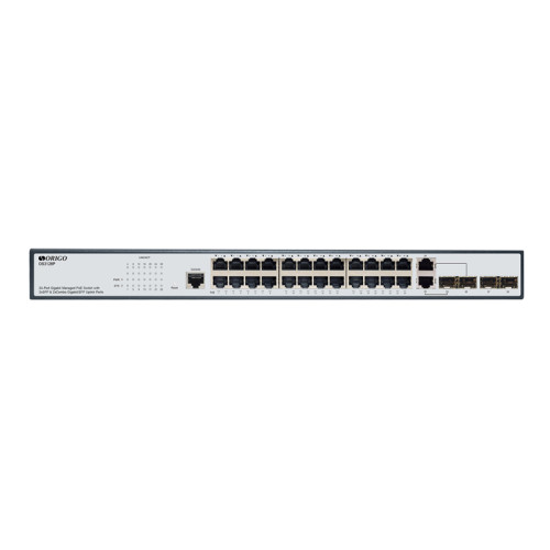 Managed L2 Switch 24x1000Base-T PoE, 2x1000Base-X SFP, 2xCombo 1000Base-T/SFP, PoE Budget 250W, RJ45 Console, 19