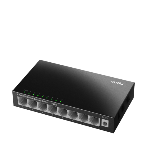 Коммутатор/ 8-Port 10/100 Mbps Desktop Switch, 8 10/100M RJ45 Ports, Loop Detection, Metal Case, Power Saving, Plug & Play