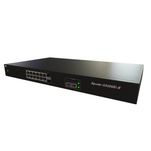 10xGE (RJ-45), 2xGE Combo (RJ-45 / SFP), 2x10G (SFP+); AC+AC , стекируемый;