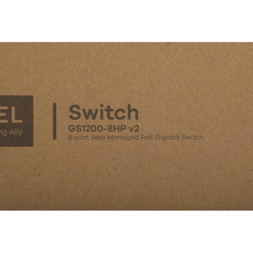 Коммутатор Zyxel GS1200-8HPV2-EU0101F (L2) 8x1Гбит/с 4PoE+ 60W управляемый