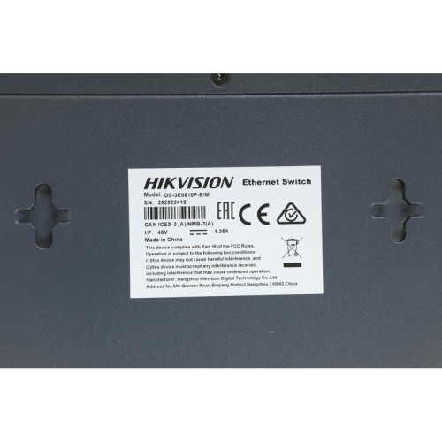 Коммутатор Hikvision DS-3E0510P-E/M 9x1Гбит/с 1SFP 8PoE 58W неуправляемый