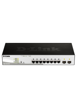 Коммутатор/ Настраиваемый L2 PoE-коммутатор, 8x1000Base-T PoE, 2х1000Base-X SFP, PoE-бюджет 65 Вт, упрощенный интерфейс CLI