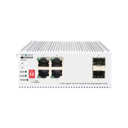 Managed L2 Industrial Fast Ring Switch 4x1000Base-T, 2x1000Base-X SFP, Surge 4KV, -40 to 75°C