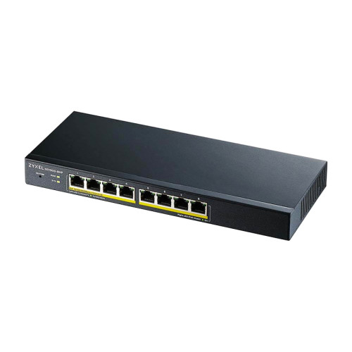 Коммутатор/ Zyxel GS1900-8HP Smart L2 PoE+ Switch , 8xGE PoE+, Desktop, Silent, Budget PoE 70W