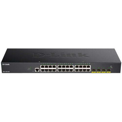 Коммутатор/ DGS-1250-28X Smart L2 Switch 24x1000Base-T, 4х10GBase-X SFP+, CLI, RJ45 Console
