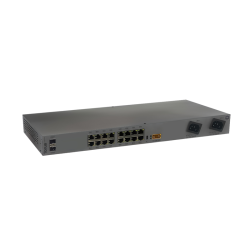 Коммутатор/ L3 управляемый коммутатор TORUS S1-2-16, 16х10/100/1000 Mbps RJ45, 2x 10 GbE SFP+ , Консольный порт USB Type C, 16к MAC-адресов, 2 встроенных БП, AC: 90–260 В, 50–60 Гц DC: 36-57 B