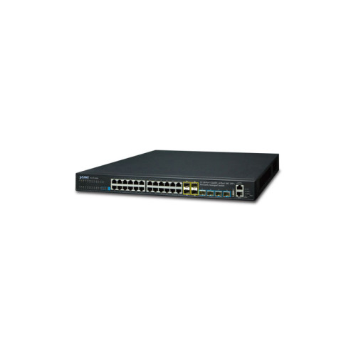 коммутатор/ PLANET Layer 3 24-Port 10/100/1000T with 4-port shared 1000X SFP + 4-Port 10G SFP+ Stackable Managed Switch