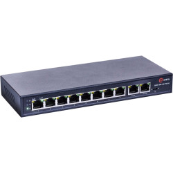 Коммутатор/ Неуправляемый PoE коммутатор, 8 портов 10/100 Base-T PoE 802.3af/at, 2 порта 10/100 Base-Т , 1K MAC адресов, Общая мощность 120W, DC