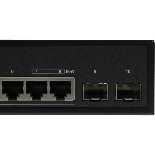Коммутатор D-Link DGS-1100-10MPPV2/A (L2) 8x1Гбит/с 2SFP 8PoE+ 242W настраиваемый