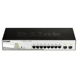 Коммутатор/ DGS-1210-10P/FL Managed L2 Switch 8x1000Base-T PoE, 2x1000Base-X SFP, PoE Budget 65W, Surge 6KV, CLI