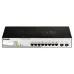 Коммутатор/ DGS-1210-10P/FL Managed L2 Switch 8x1000Base-T PoE, 2x1000Base-X SFP, PoE Budget 65W, Surge 6KV, CLI