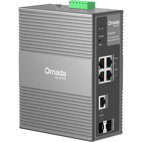 Коммутатор/ Omada 6-Port Gigabit Industrial Easy Managed Switch with 3-Port PoE+ and 1-Port PoE++ Коммутатор/ Omada 6-Port Gigabit Industrial Easy Managed Switch with 3-Port PoE+ and 1-Port PoE++