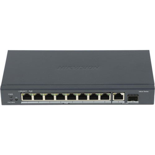 Коммутатор Hikvision DS-3E0510P-E/M 9x1Гбит/с 1SFP 8PoE 58W неуправляемый