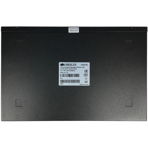 Коммутатор Origo OS3218 OS3218/A1A (L2) 16x1Гбит/с 2SFP+ управляемый Коммутатор Origo OS3218 OS3218/A1A (L2) 16x1Гбит/с 2SFP+ управляемый