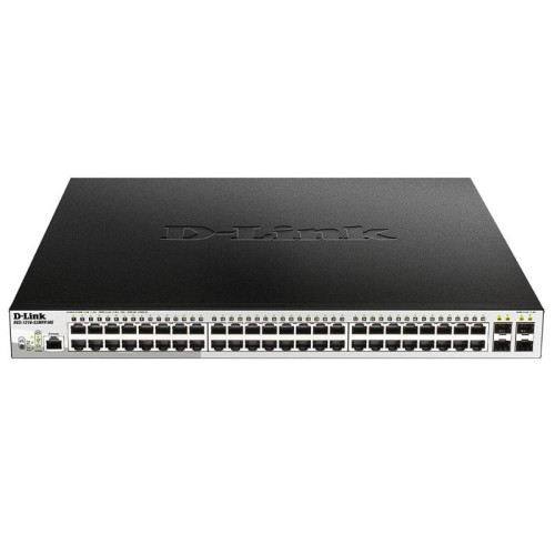 Коммутатор D-Link DGS-1210-52MPP/ME/B (L2) 48x1Гбит/с 4SFP 48PoE 740W управляемый