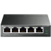 Коммутатор/ Easy Smart Gigabit 5-port switch with 4 PoE + ports, metal case, desktop installation, PoE budget-65W, 802.1 q VLAN support