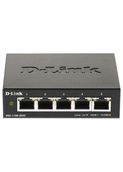 Коммутатор/ DGS-1100-05V2 EasySmart L2 Switch 5х1000Base-T
