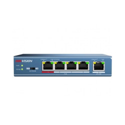 Коммутатор Hikvision DS-3E0105P-E(B) 4x100Мбит/с 4PoE 58W неуправляемый