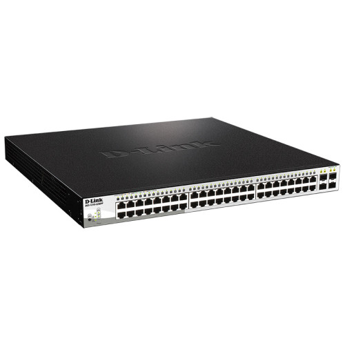 Коммутатор/ DGS-1210-52MPP Smart L2 Switch 48х1000Base-T PoE, 4х1000Base-X SFP, PoE Budget 740W, Compact CLI