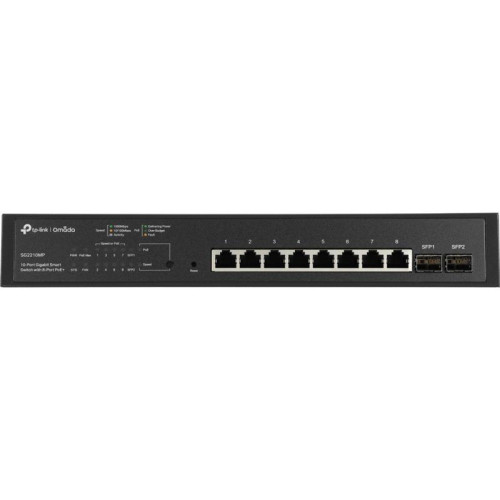 Коммутатор TP-Link SG2210MP (L2+) 8x1Гбит/с 2SFP 8PoE+ 150W управляемый