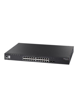 Коммутатор Edge-corE ECS4620-28P Edge-corE 24 x GE + 2 x 10G SFP+ ports + 1 x expansion slot (for dual 10G SFP+ ports) L3 Stackable Switch, w/ 1 x RJ45 console port, 1 x USB type A storage port, RPU connector, Stack up to 4 units,PoE Budget max. 410W