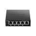 Коммутатор/ DGS-1005P Unmanaged Switch 5x1000Base-T (4x1000Base-T PoE), PoE Budget 60W, metal case