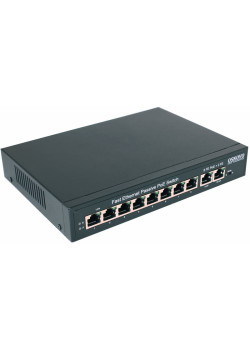 OSNOVO Passive PoE коммутатор, 8*10/100 Base-T+ 2*10/100 Base-T Uplink, до 30W на порт