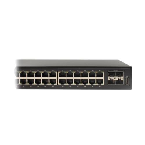 Коммутатор/ OSNOVO SW-48G4X-L2 Управляемый L2+ коммутатор Gigabit Ethernet на 52 порта. Порты: 48 x GE (10/100/1000Base-T) + 4 x 1G/10G SFP+ Uplink. Консольный порт, Уровень управления L2+. Поддержка Jumbo Frame 12K, IGMP Snooping, DHCP-сервер, статическа