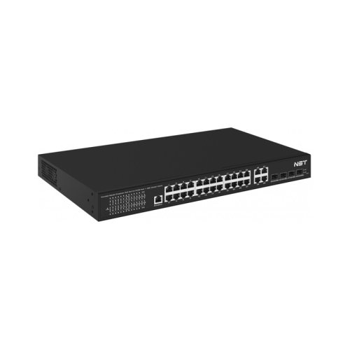 Управляемый (L2+) коммутатор Gigabit Ethernet на 28 портов. Порты: 24 x GE (10/100/1000Base-T) + 4 x GE SFP (1000Base-X), Консольный порт; Уровень управления L2 (Full managed); Поддержка Jumbo Frame 16K, IGMP Snooping; Монтаж в 19