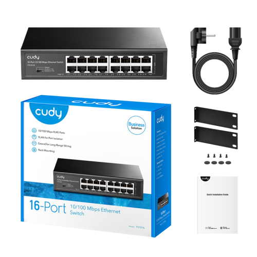 Коммутатор/ 16-Port 10/100 Mbps Switch, 16 10/100 Mbps RJ45 Ports, Switch/VLAN/Extend working mode DIP switch, Rack-mountable Steel Case, Power Saving, Plug & Play, Rack-Mount kits included Коммутатор/ 16-Port 10/100 Mbps Switch, 16 10/100 Mbps RJ45 Ports, Switch/VLAN/Extend working mode DIP switch, Rack-mountable Steel Case, Power Saving, Plug & Play, Rack-Mount kits included