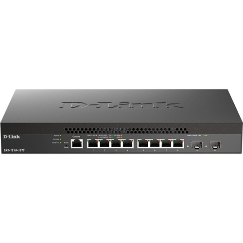 Коммутатор/ DXS-1210-10TS Smart L2+ Switch 8x10GBase-T, 2x10GBase-X SFP+, CLI, RJ45 Console