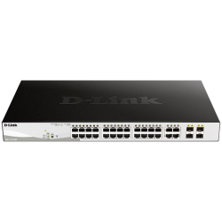 Коммутатор/ DGS-1210-28P/FL Managed L2 Switch 24x1000Base-T PoE, 4xCombo 1000Base-T/SFP, PoE Budget 193W, Surge 6KV, CLI