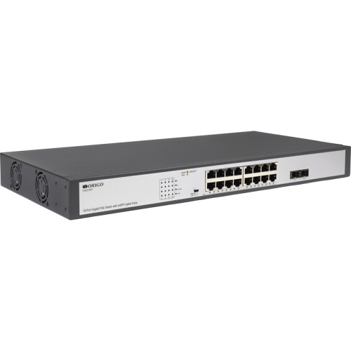 Коммутатор/ Unmanaged Switch 16x1000Base-T PoE, 2x1000Base-X SFP, PoE Budget 200W, Long-range PoE up to 250m, 19