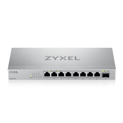 Коммутатор/ Мультигигабитный коммутатор Zyxel XMG-108, 8xRJ-45: 1/2.5G, 1xSFP+, настольный, бесшумный