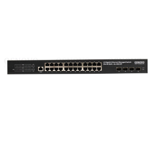 Коммутатор/ SW-24G4X-2L Управляемый L3 коммутатор Gigabit Ethernet на 24xRJ45 + 4x10G SFP+ Uplink. Порты: 24 x GE (10/100/1000Base-T) + 4 x 10G SFP+ Uplink. Консольный порт, Уровень управления L3 (Full managed), Поддержка Jumbo Frame 10K, IGMP Snooping. В Коммутатор/ SW-24G4X-2L Управляемый L3 коммутатор Gigabit Ethernet на 24xRJ45 + 4x10G SFP+ Uplink. Порты: 24 x GE (10/100/1000Base-T) + 4 x 10G SFP+ Uplink. Консольный порт, Уровень управления L3 (Full managed), Поддержка Jumbo Frame 10K, IGMP Snooping. В