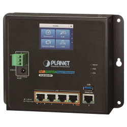 коммутатор/ PLANET WGR-500-4P IP30 Industrial Wall-mount Gigabit Router with 4-Port 802.3at PoE+(120W PoE Budget, dual power input on 48-56VDC terminal block and power jack, -10~60 degrees C, Hardware NAT, IPv6)