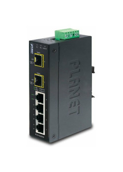 коммутатор/ PLANET IP30 Industrial 8* 1000TP + 2* 100/1000F SFP Full Managed Ethernet Switch (-40 to 75 degree C), 1588