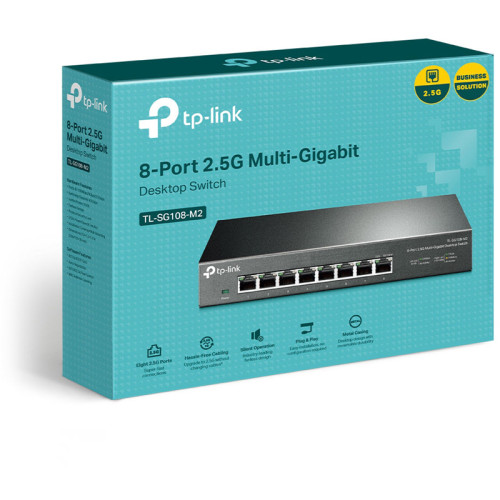 Коммутатор/ 8-port Desktop 2.5G Unmanaged switch, 8 100/1G/2.5G RJ-45 ports, Fanless design