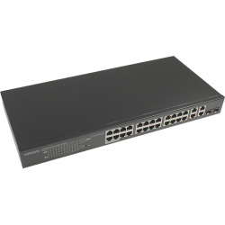 Коммутатор управляемый/ OSNOVO Web-управляемый PoE коммутатор Gigabit Ethernet на 28 портов. Порты: 4 x GE (10/100/1000Base-T) с PoE (до 90W, A+B) + 20 x GE (10/100/1000 Base-T) с PoE (до 30W) + 2 x GE Combo (1000BASE-T/1000Base-X) + 2 х GE (10/100/1000 B