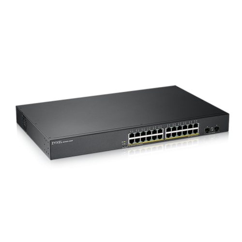 Коммутатор/ ZYXEL GS1900-24HPv2, Smart L2 PoE + switch rack 19 