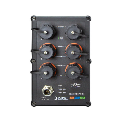 коммутатор/ PLANET IP67-rated Industrial L2+ 4-Port 10/100/1000T 802.3at PoE + 2-Port 10/100/1000T Managed Ethernet Switch(-40~75 degrees C), ERPS Ring, 1588, 6 x waterproof RJ45 connectors included коммутатор/ PLANET IP67-rated Industrial L2+ 4-Port 10/100/1000T 802.3at PoE + 2-Port 10/100/1000T Managed Ethernet Switch(-40~75 degrees C), ERPS Ring, 1588, 6 x waterproof RJ45 connectors included