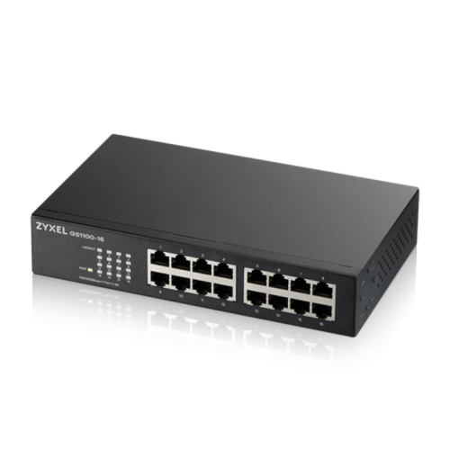 Коммутатор/ ZYXEL GS1100-16 Switch, 16xGE, rack 19 