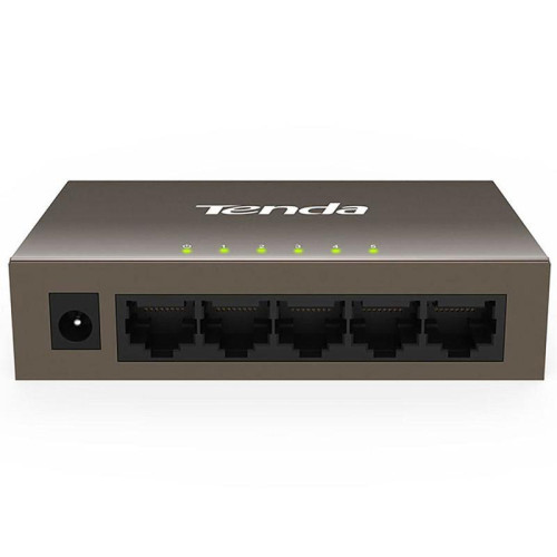 Коммутатор Tenda TEF1005D Коммутатор неуправляемый, 5 портов 5x100 Мбит/с, настольный, металлический корпус