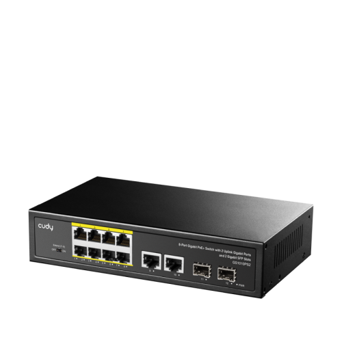 Коммутатор/ 8-10/100/1000 BASE-T Gigabit ports,2-Port 10/100/1000 BASE-T Gigabit Uplink ports, 2-1000 BASE-X SFP Slot, 8-port IEEE 802.3at PoE+ Injector, Supports PoE power up to 30W for each PoE port, Extend Mode (Port#7 and #8 support transmit distance 