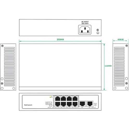 Коммутатор Tiandy TC-P3S010 H/0820/AT/90
