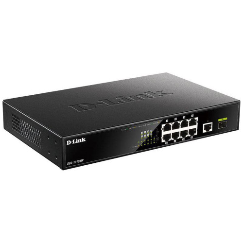 Коммутатор D-Link DGS-1010MP/A1A 9x1Гбит/с 1SFP 8PoE 125W неуправляемый